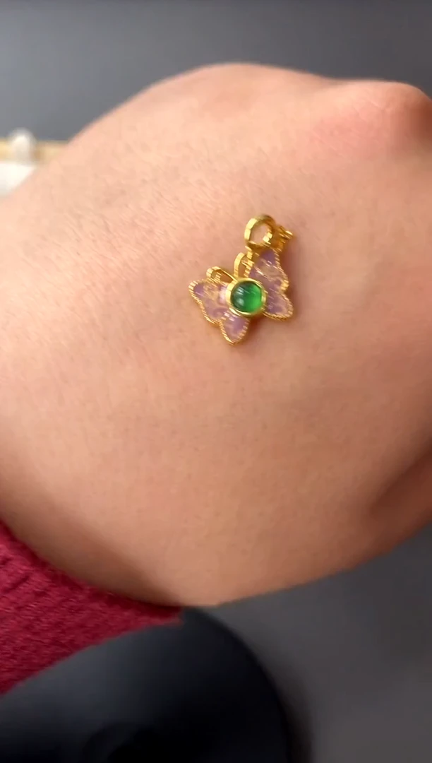 【闪购商品】翡翠颈饰银S925镀金镶嵌买断价 补