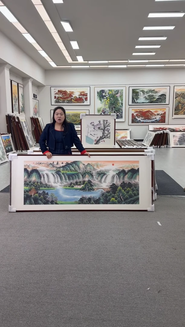 国画手绘  172*62   旭日东升