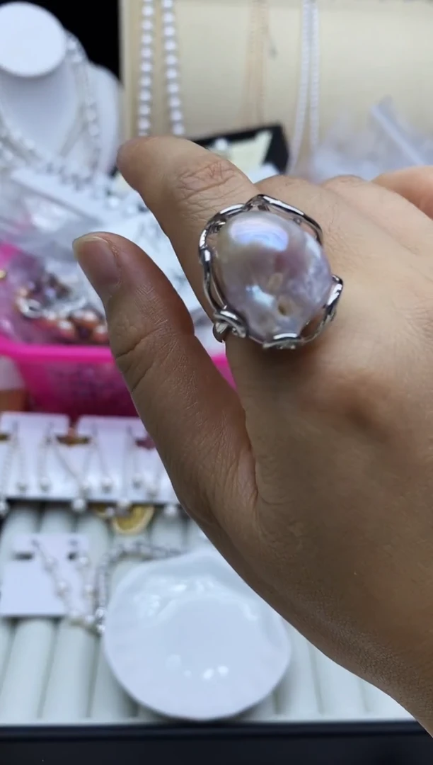 未镶嵌戒指淡水珍珠戒指