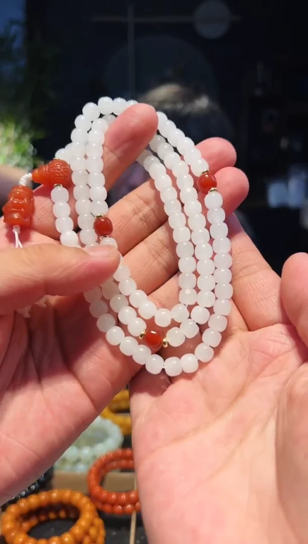 手串未镶嵌和田玉7+老型108多圈