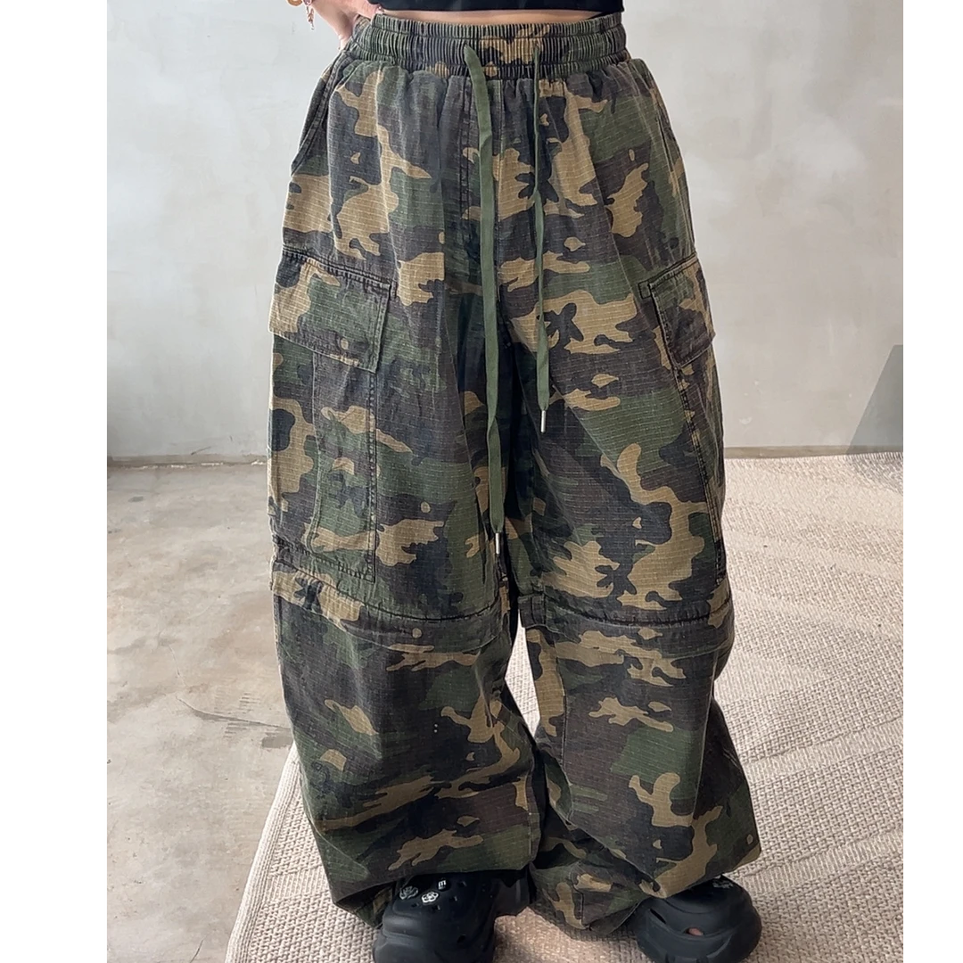 韩国春夏新款迷彩工装裤休闲风