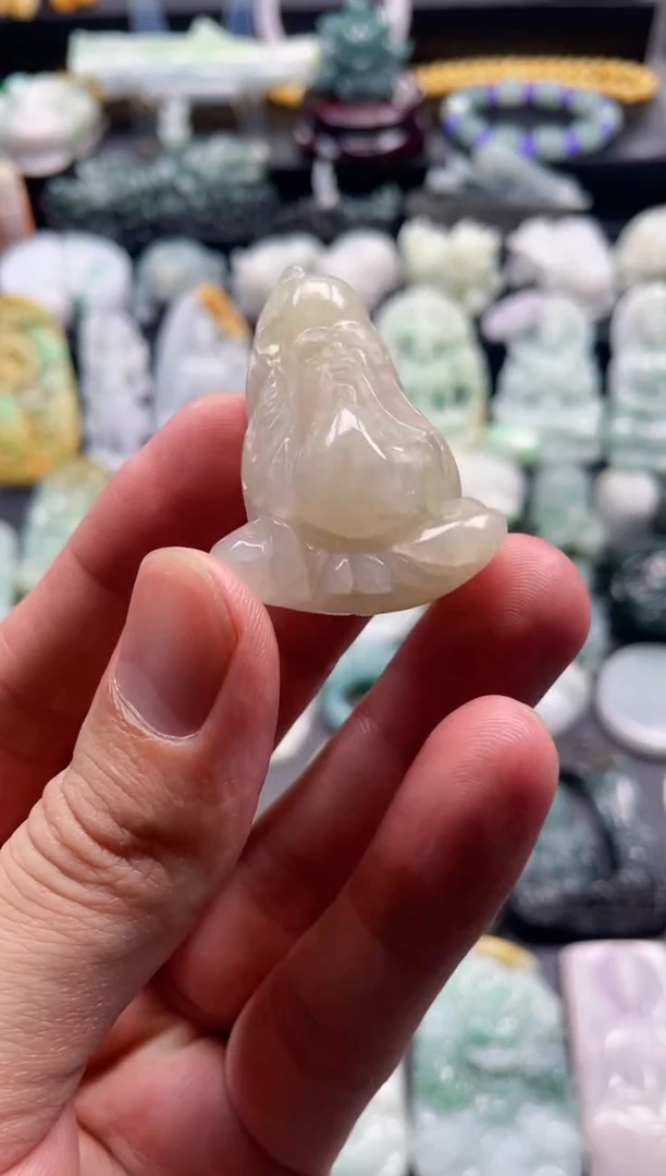 颈饰未镶嵌翡翠20  天然翡翠a货  寿星公