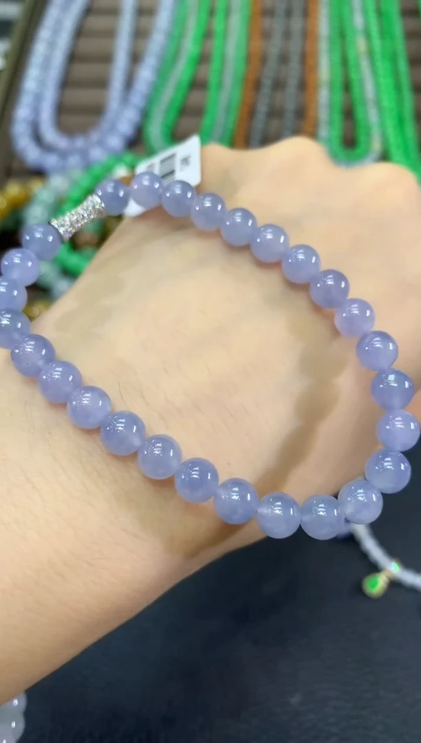 未镶嵌手串翡翠夏日珠宝A69紫货有色差