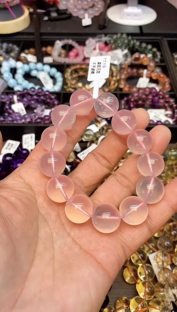 【闪购商品】水晶手串未镶嵌A45 粉水晶 16mm