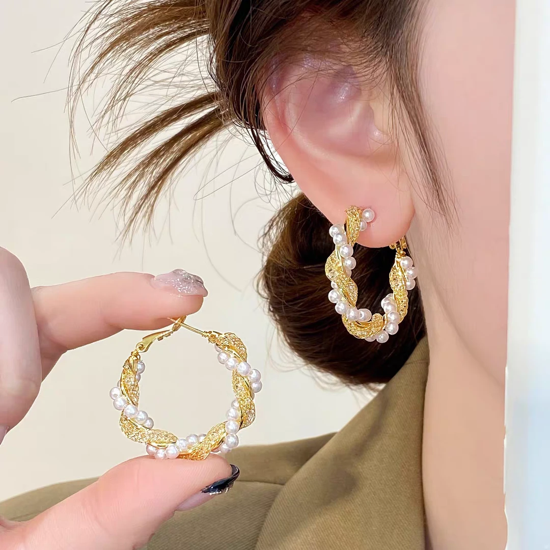 铜合金耳饰 气质轻奢百搭简约简约优雅精致网红设计师耳环F3124