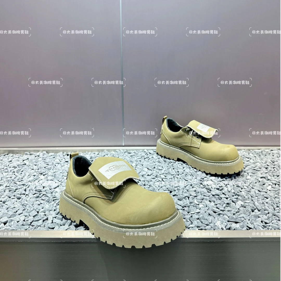 马丁靴男鞋春季新款低帮英伦复古男士厚底百搭轻奢休闲大头男潮鞋