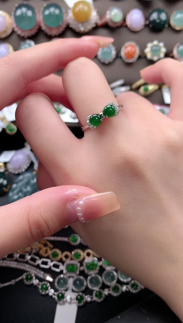 【闪购商品】翡翠戒指银S925镶嵌512421