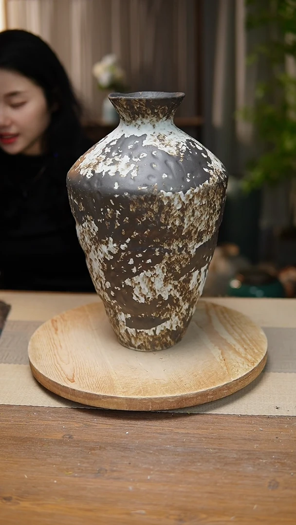 【闪购商品】陶瓷 花器诧寂黑高脚