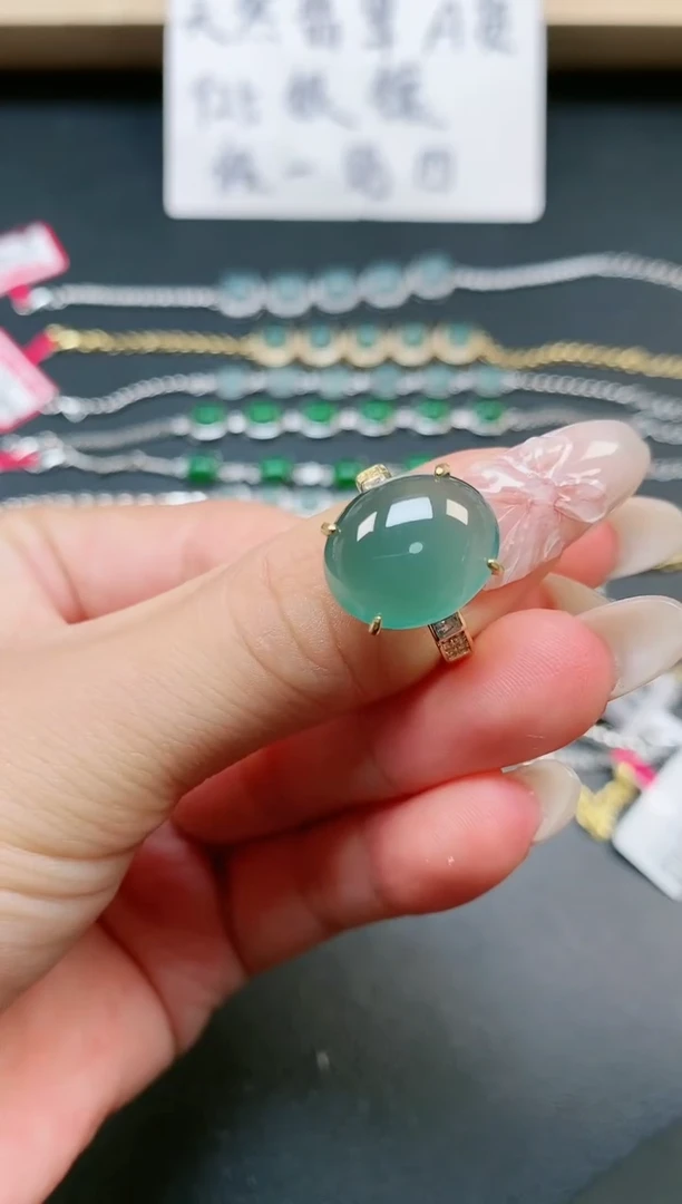 翡翠戒指银S925镶嵌11111