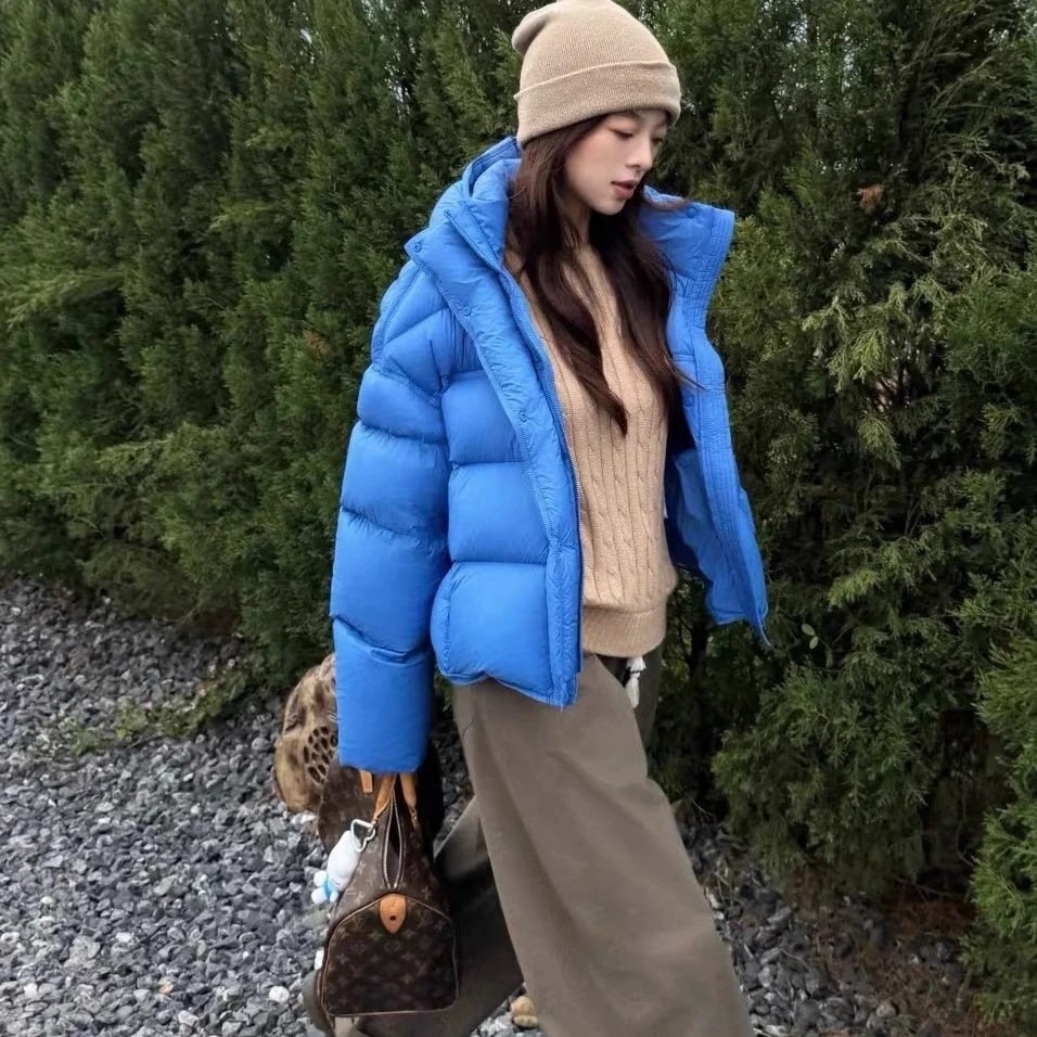 杨紫同款新国标白鸭绒龟背泡芙连帽羽绒服女外套韩版