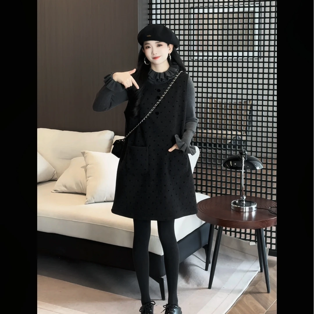 JGCDS889#秋冬季新款洋气木耳边长袖针织毛衣 889