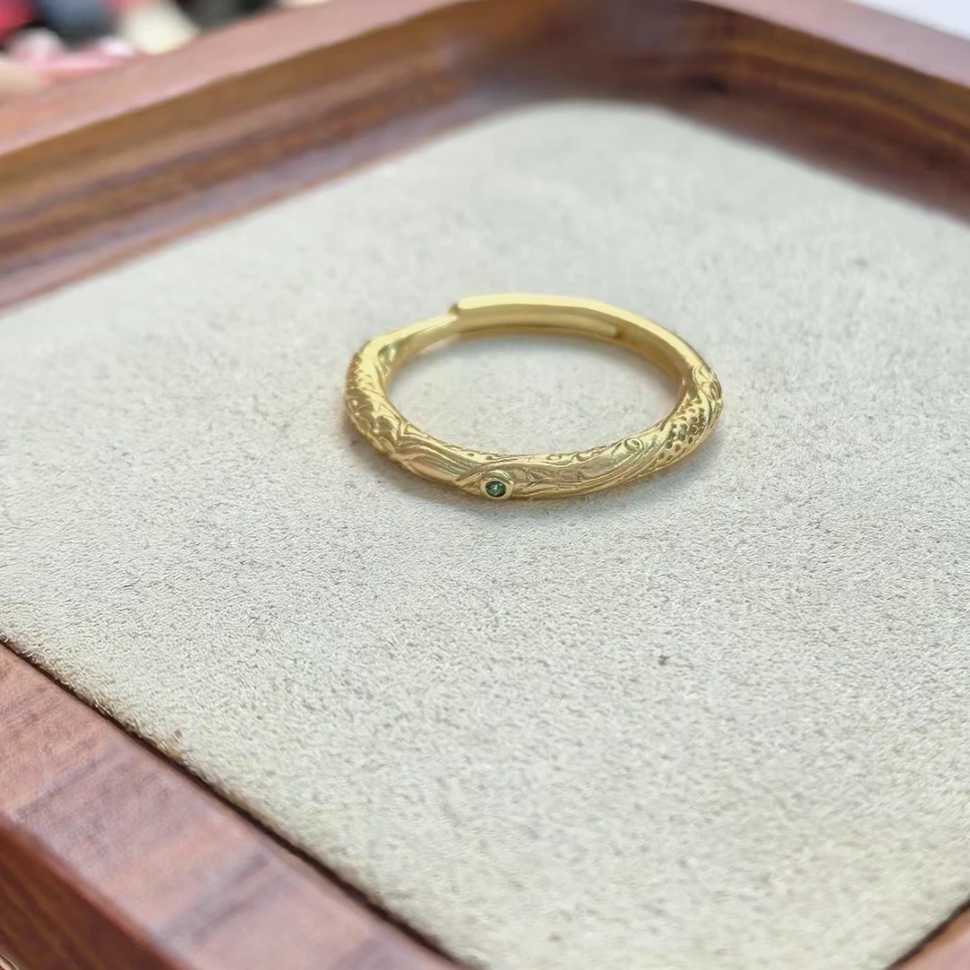 925银戒指 S925银哪吒乾坤圈开口戒指ZT0104