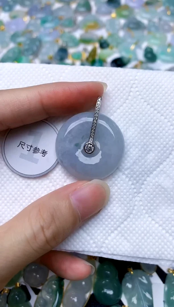 颈饰银S925镶嵌翡翠天然A货翡翠
