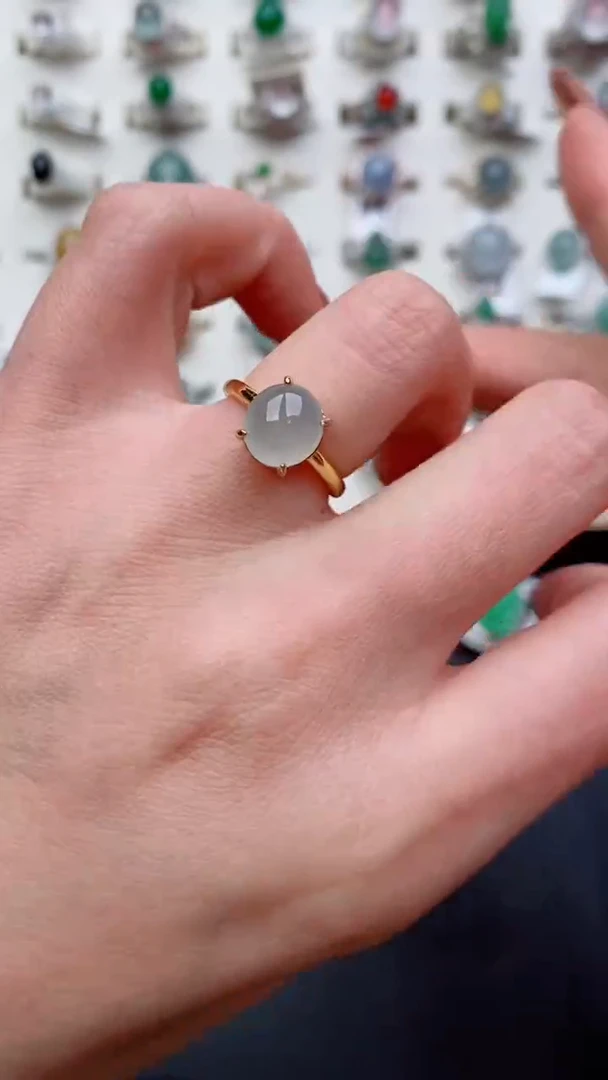 银S925镶嵌戒指翡翠...