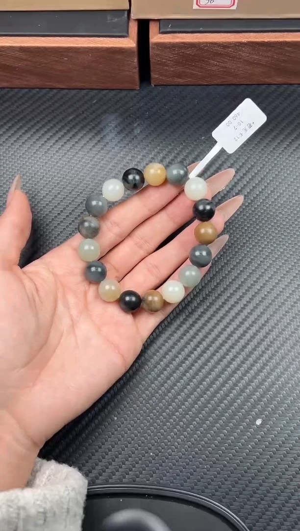 未镶嵌手串和田玉若羌微色差卡12Jm