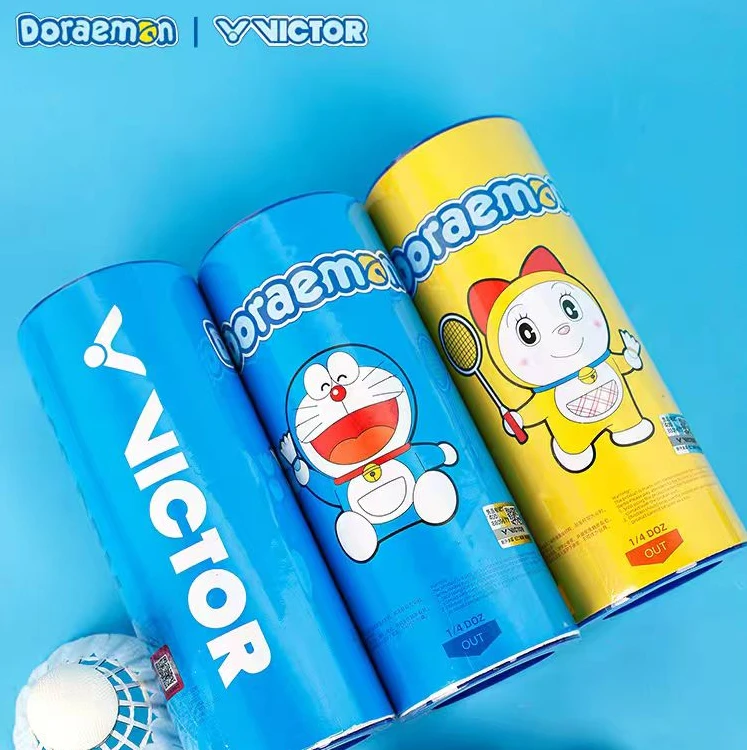 威克多哆啦a梦联名碳音球羽毛球维克多耐打碳素碳音羽毛球3只装