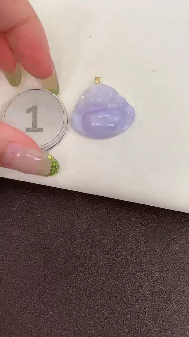 颈饰18K金镶嵌翡翠天然缅甸a货翡翠(多样性发其一