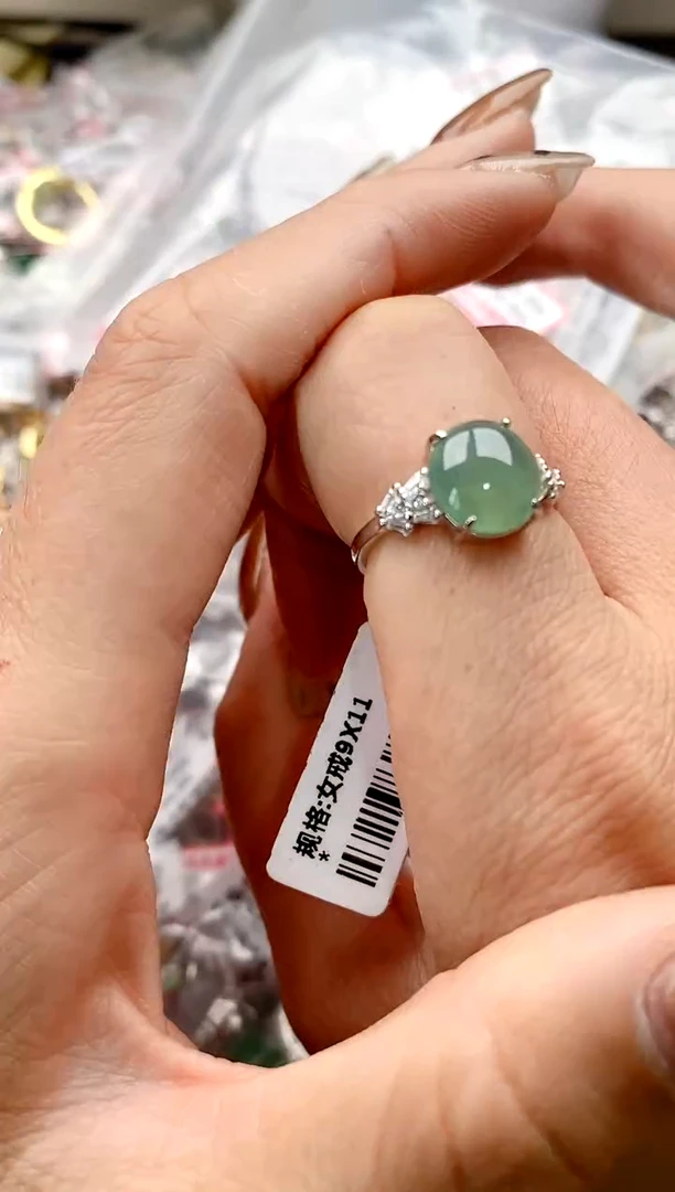 【闪购商品】翡翠戒指银S925镶嵌7777777777    4