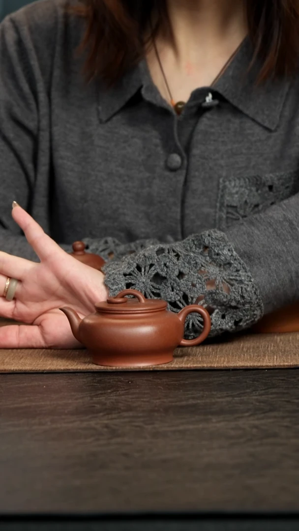 茶壶紫砂紫泥圈钮120cc