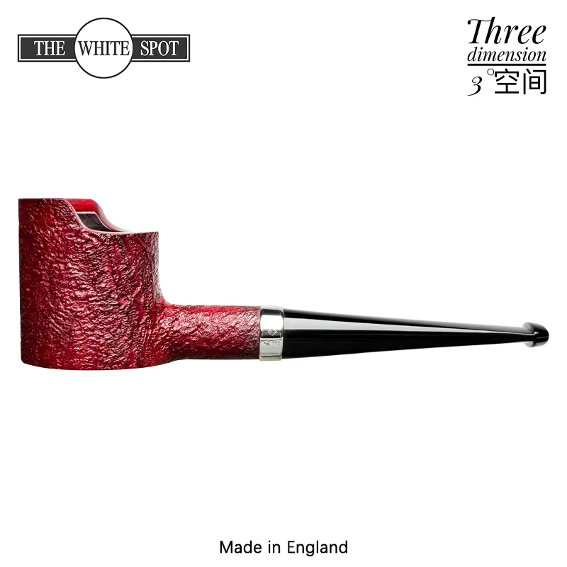 The White Spot英国Ruby Bark 4122型座锤银圈直式石楠木烟斗