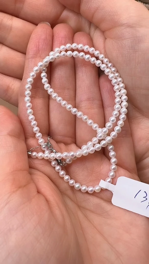 【闪购商品】淡水珍珠珠链银S925镶嵌1346小米珠珍珠项链