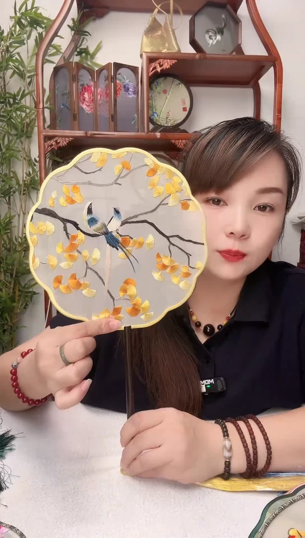 刺绣团扇-双面绣花