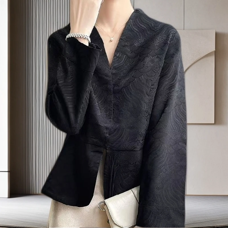 【雅岚女装】时尚洋气显瘦新中式江南古风重磅提花夏季中国风西服女