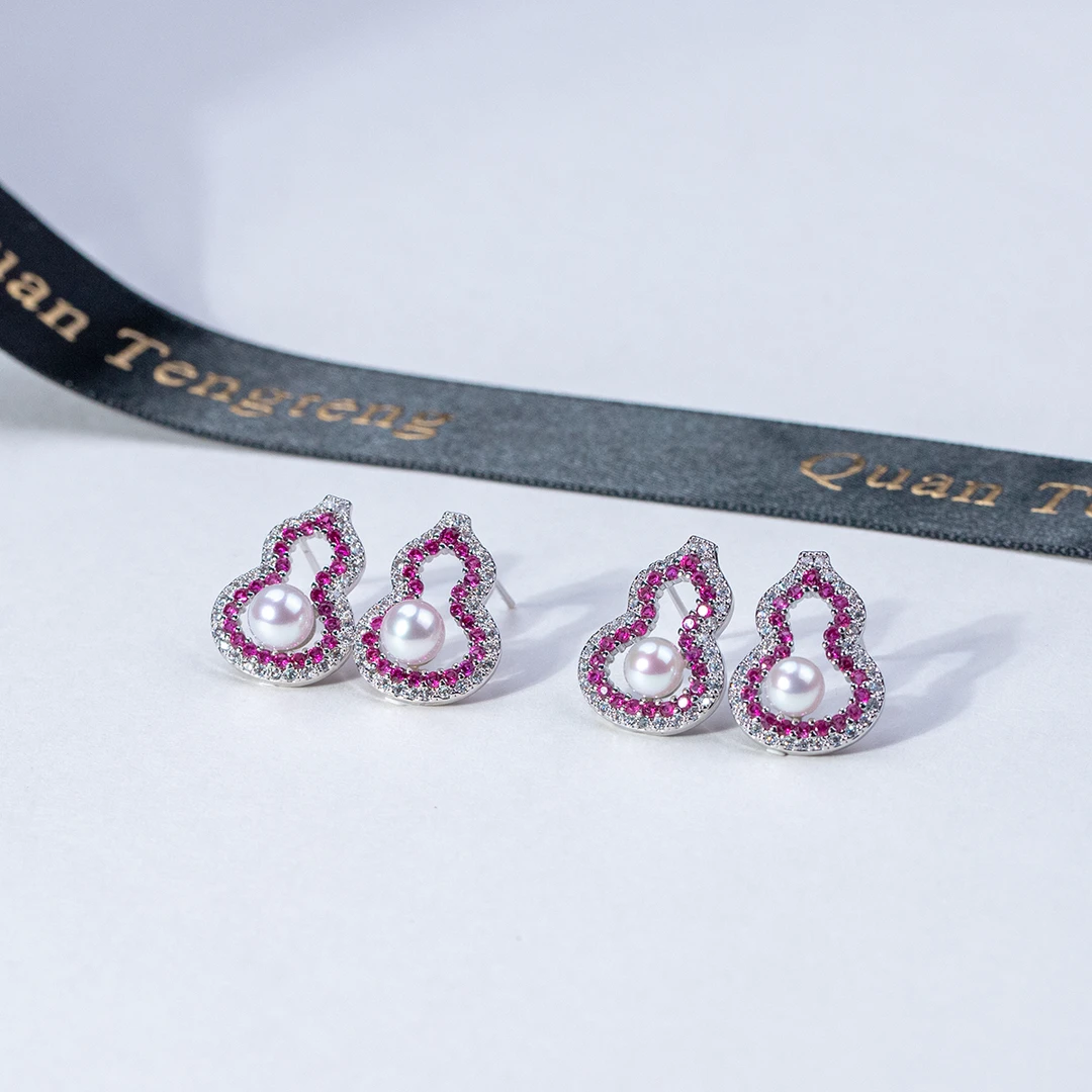 【泉腾腾】淡水珍珠合金耳饰 5-6mm 时尚百搭气质经典精致款