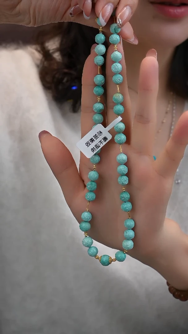 18K金镶嵌绿松石项链1111