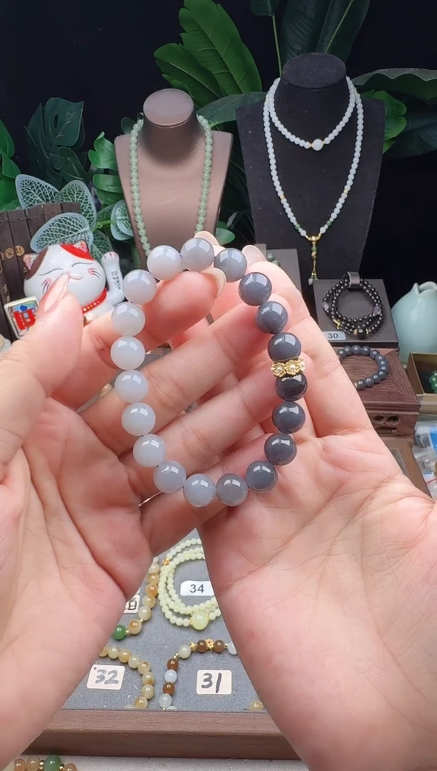 未镶嵌手串和田玉10m左右烟紫手串