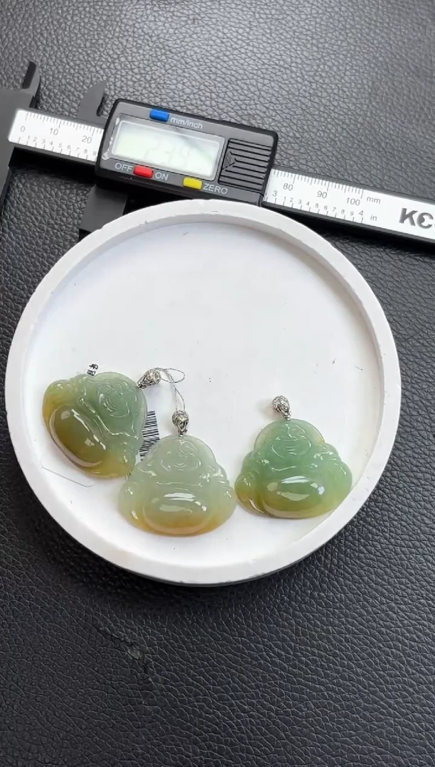 【闪购商品】翡翠颈饰18K金镶嵌YM774-1 佛公多样性发一