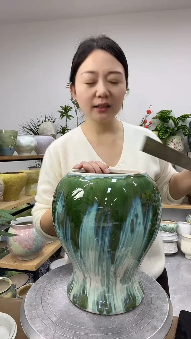 9.8陶瓷花盆直播链接高.   26   口14