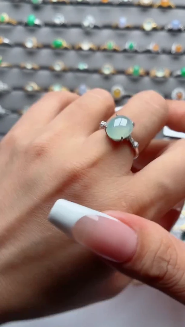 银S925镶嵌戒指翡翠.