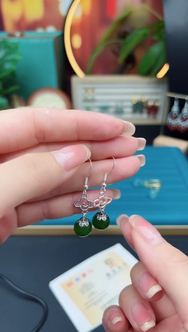 玛瑙/玉髓耳饰银S925镶嵌532000