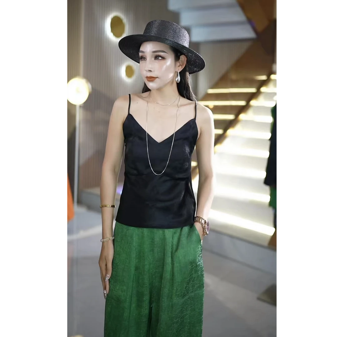 夏季高端时尚百搭修身性感后背高密网女士美背细带背心吊带6W5892