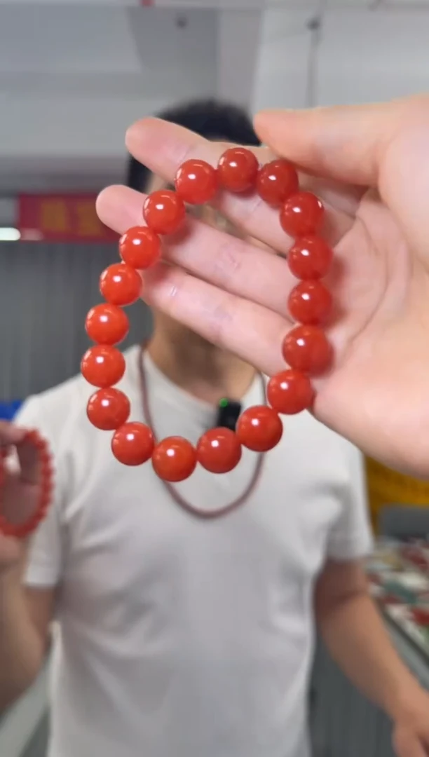 手串未镶嵌南红玛瑙南红玛瑙圆珠单圈手串约11-12mm