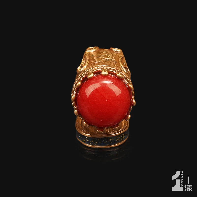 铜合金合成锆石戒指 一漾 设计师款红色戒指