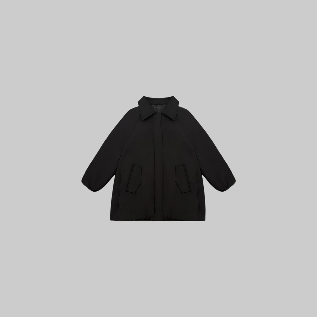 Tt zxu 兔子徐丨极简风 宽松衬衫领 轻暖中长款棉服外套 T241221A