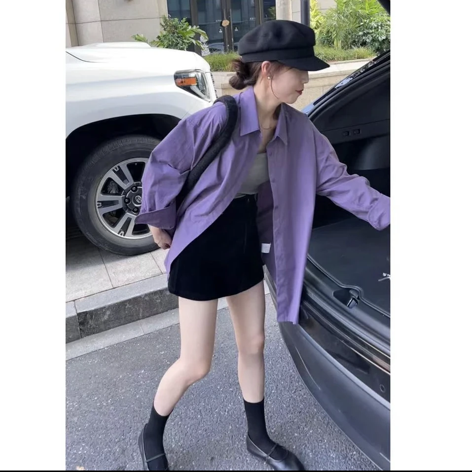 AMI.FS 春季时尚穿搭一整套女韩版背心百搭衬衫高腰短裙三件套装