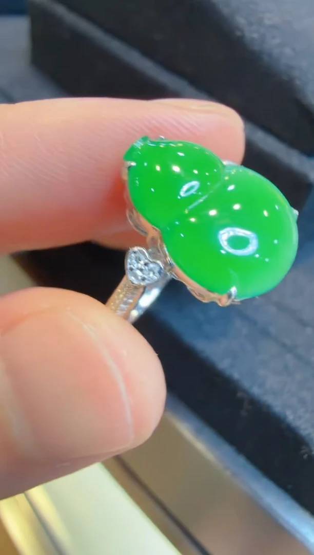 18K金镶嵌戒指翡翠多样性团购发一件