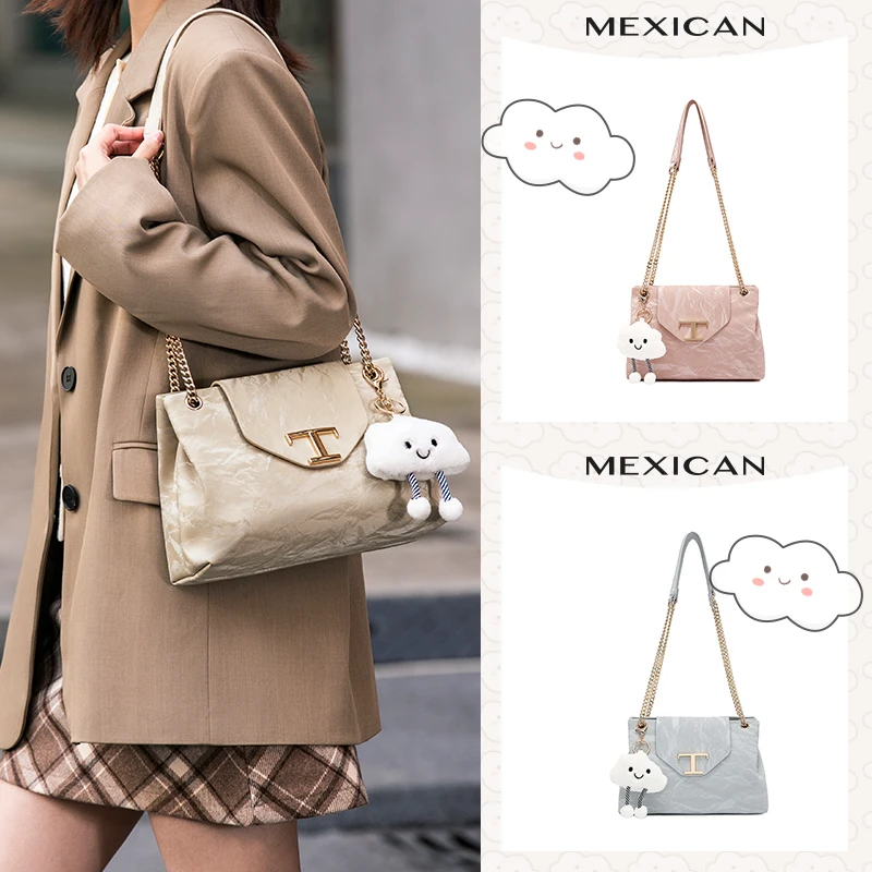 稻草人新款小方包秋冬包包女链条腋下云朵包百搭气质通勤包女包