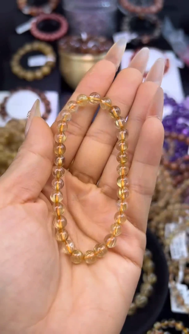未镶嵌手串水晶金发晶6.3mm
