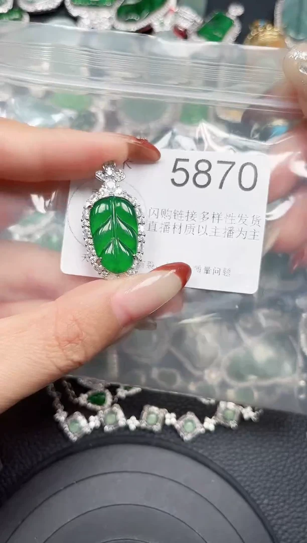 【闪购商品】翡翠颈饰未镶嵌吊坠赠皮绳5870