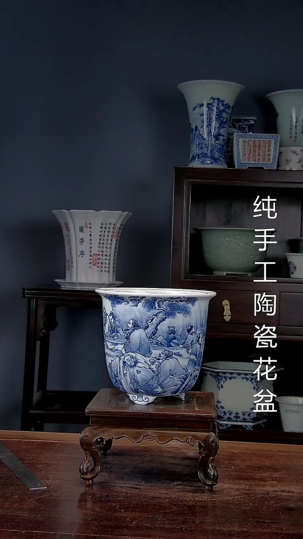 景德镇手工陶瓷花盆