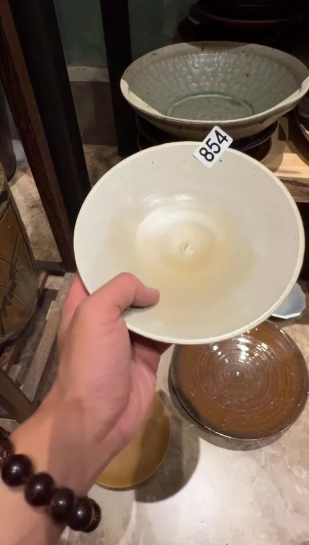 瓷片花*854  柴烧白色锅盘1个