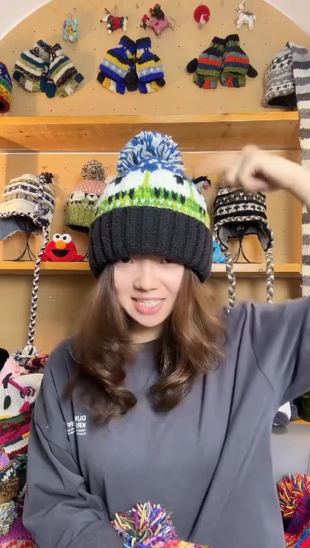 羊毛百分百纯手工帽子羊