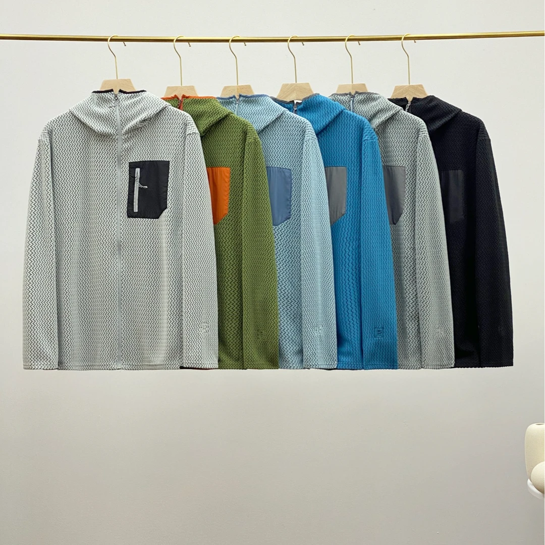 巴+平替！新波浪纹高端秋冬户外通勤男女情侣春秋全拉链长袖抓绒衣