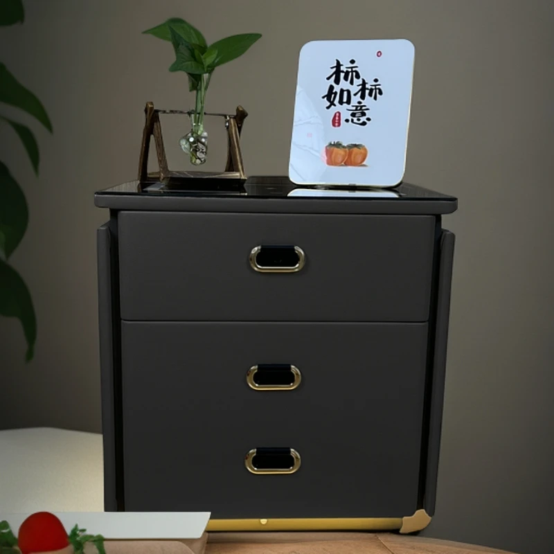 智能床头柜保险柜一体卧室家用现代简约多功能无线充电收纳保险箱