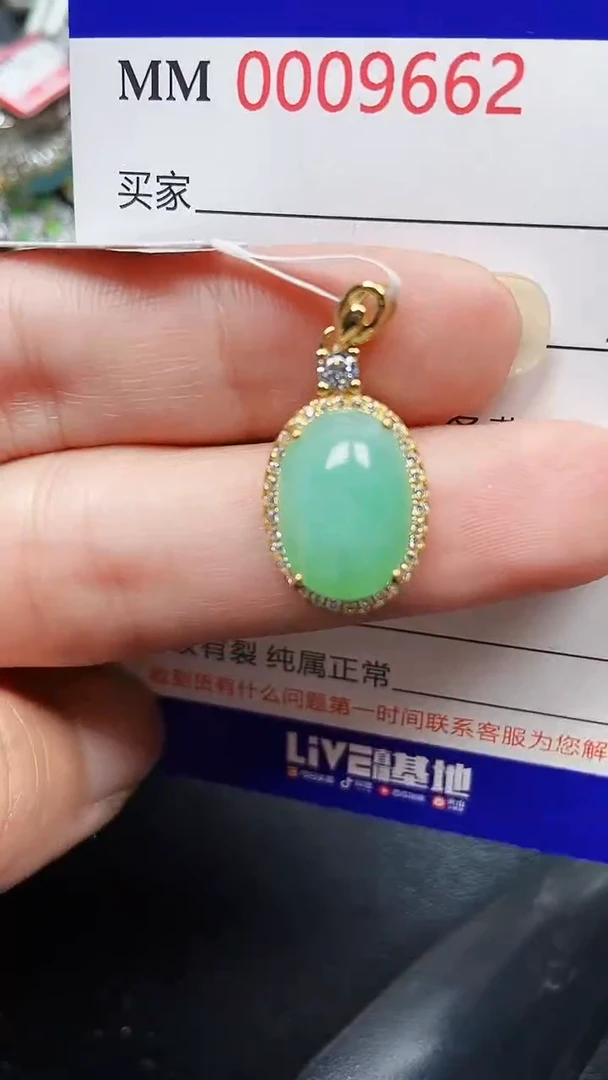 颈饰银S925镶嵌翡翠9662