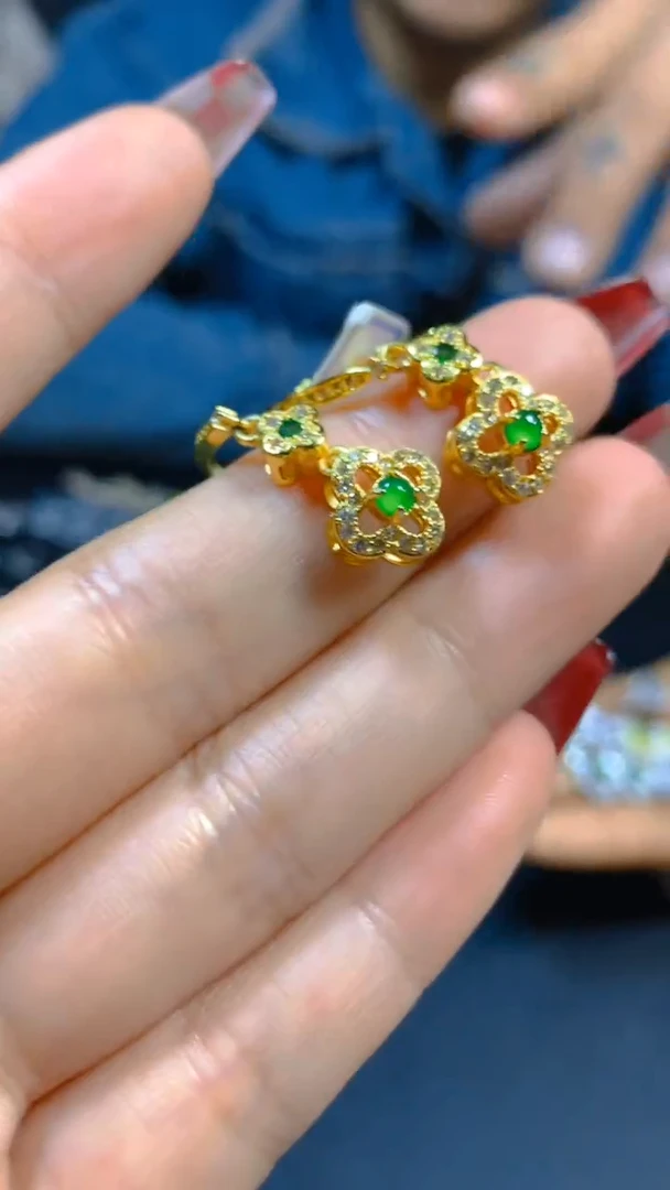 【闪购商品】翡翠耳饰未镶嵌0514926811多样性发一